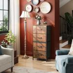 4-Drawer Fabric Dresser Tower with Wood Top