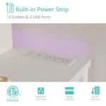 White 47-Inch Computer Desk with Charging Station