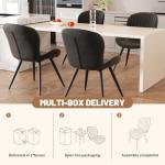 Modern Set of 4 Black Dining Chairs with Comfy Backrest