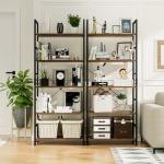 NUMENN 5-Tier Vintage Bookshelf for Home or Office