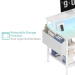 Lufeiya 47-Inch White Desk with Storage Shelves