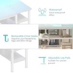 Lufeiya 47-Inch White Desk with Storage Shelves