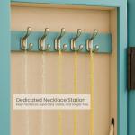 Turquoise Jewelry Armoire with Mirror and Drawers