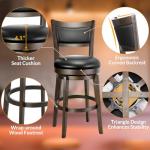 Swivel Bar Stools - Set of 4, 24 Inch Black