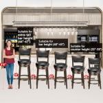 Swivel Bar Stools - Set of 4, 24 Inch Black