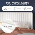 Velvet Queen Bed Frame with Tufted Headboard