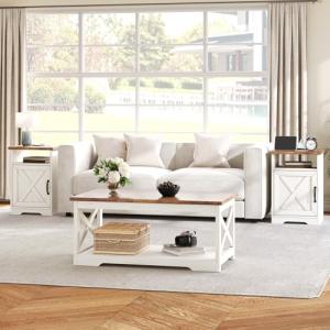 Farmhouse 3-Piece Table Set with USB Charging