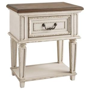 Realyn Cottage Style 1 Drawer Nightstand - Chipped White