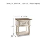 Realyn Cottage Style 1 Drawer Nightstand - Chipped White