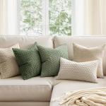 Boho Sage Green Corduroy Throw Pillow Covers - Set of 2