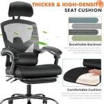 Ergonomic High-Back Mesh Office Chair with Wheels