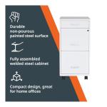 Mobile White File Cabinet with 3 Drawers