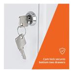 Mobile White File Cabinet with 3 Drawers