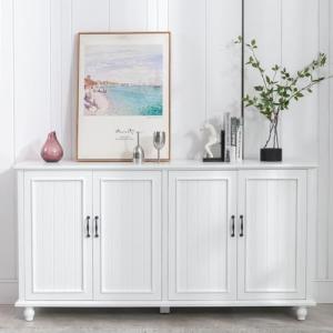 White 62" Coffee Bar Cabinet with Storage