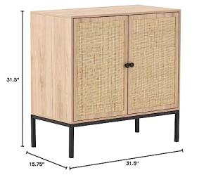 Set of 2 Rattan Accent Sideboard Cabinets 63