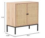 Set of 2 Rattan Accent Sideboard Cabinets 63