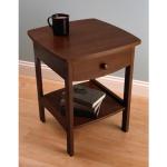 Winsome Curved Wood End Table with Drawer