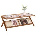 Boho Rattan Coffee Table with Storage Options