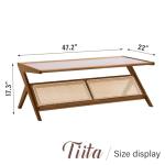 Boho Rattan Coffee Table with Storage Options