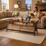 Boho Rattan Coffee Table with Storage Options