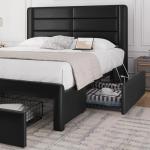 Yaheetech Queen Bed Frame with USB Ports & Storage