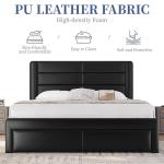 Yaheetech Queen Bed Frame with USB Ports & Storage