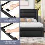 Yaheetech Queen Bed Frame with USB Ports & Storage
