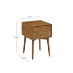Harper Mid-Century Oak Wood Nightstand with 2 Drawers