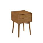 Harper Mid-Century Oak Wood Nightstand with 2 Drawers