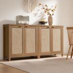 Boho Rattan Sideboard Cabinet with Storage