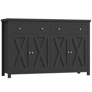 Stylish Black Sideboard Buffet Cabinet with Storage