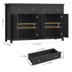 Stylish Black Sideboard Buffet Cabinet with Storage