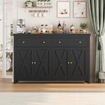 Stylish Black Sideboard Buffet Cabinet with Storage