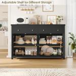 Stylish Black Sideboard Buffet Cabinet with Storage