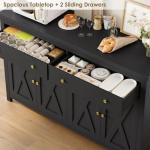 Stylish Black Sideboard Buffet Cabinet with Storage