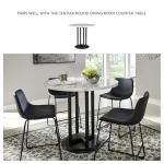 Modern Black Counter Height Bucket Barstools - 2 Pack