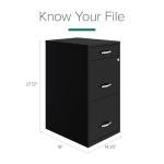 Hirsh Industries Black 3-Drawer File Cabinet