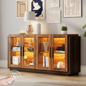 Modern Sideboard Buffet Cabinet with LED Lights
