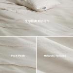 Beige Queen Comforter Set - 4 Piece Pinch Pleat