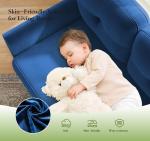 Blue Velvet Loveseat Sofa for Small Spaces