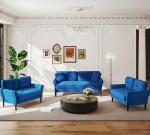 Blue Velvet Loveseat Sofa for Small Spaces