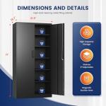 Metal Storage Cabinet with Adjustable Shelves - Black