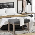 27-Inch Grey Rectangle Ottoman Bench for Home