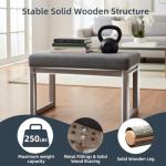 27-Inch Grey Rectangle Ottoman Bench for Home