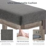 27-Inch Grey Rectangle Ottoman Bench for Home
