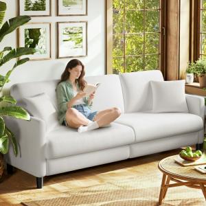 Beige Loveseat Sofa - Cozy, Easy Setup Couch