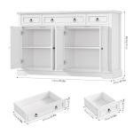 White Buffet Cabinet with Storage and Drawers
