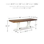 Farmhouse Rectangular Extension Dining Table, Fits 8