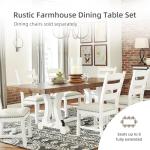 Farmhouse Rectangular Extension Dining Table, Fits 8