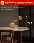 2 Pack Cordless LED Table Lamps - Gold